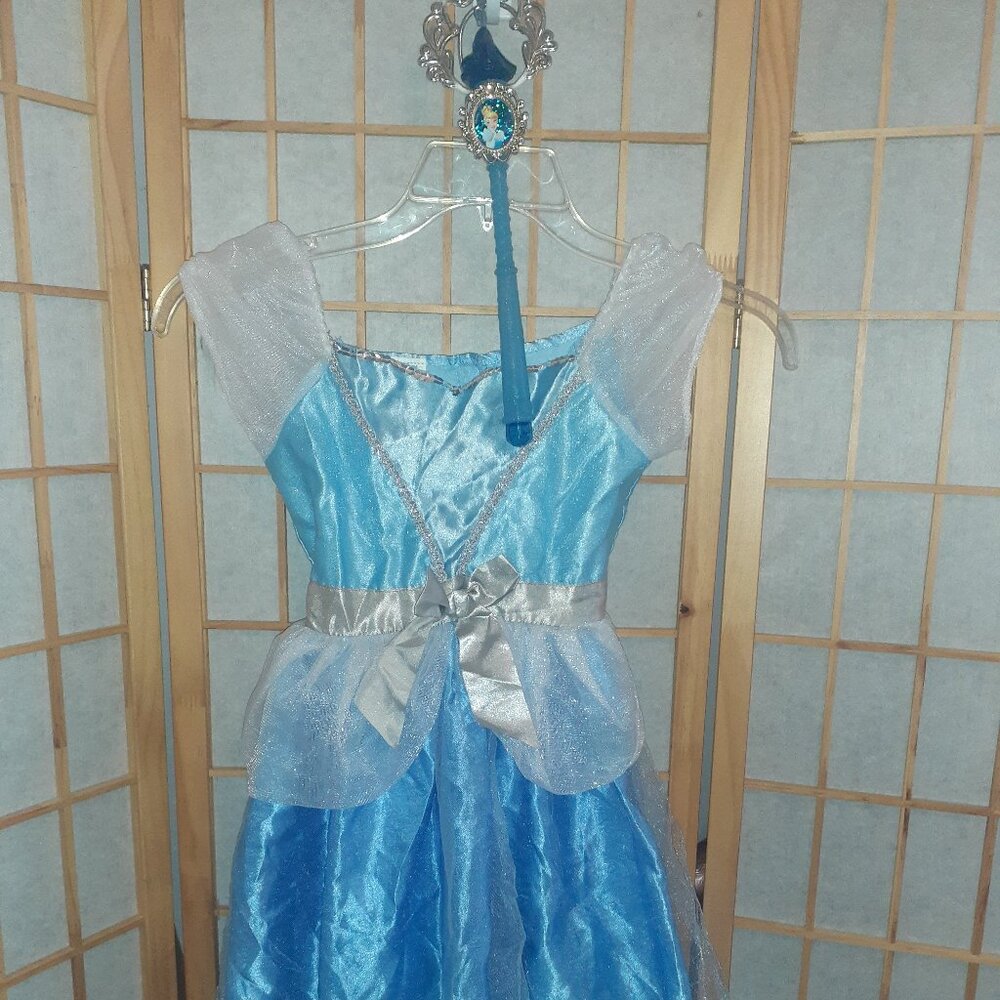 JUST PLAY CINDERELLA HALLOWEEN COSTUME DRESS UP DRESS & WAND-GIRLS SIZE 4-6X